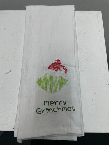 25"x15" Grinch/Merry Christmas Kitchen Towel