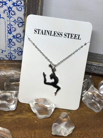 Stainless Steel Dancer Charm Necklace