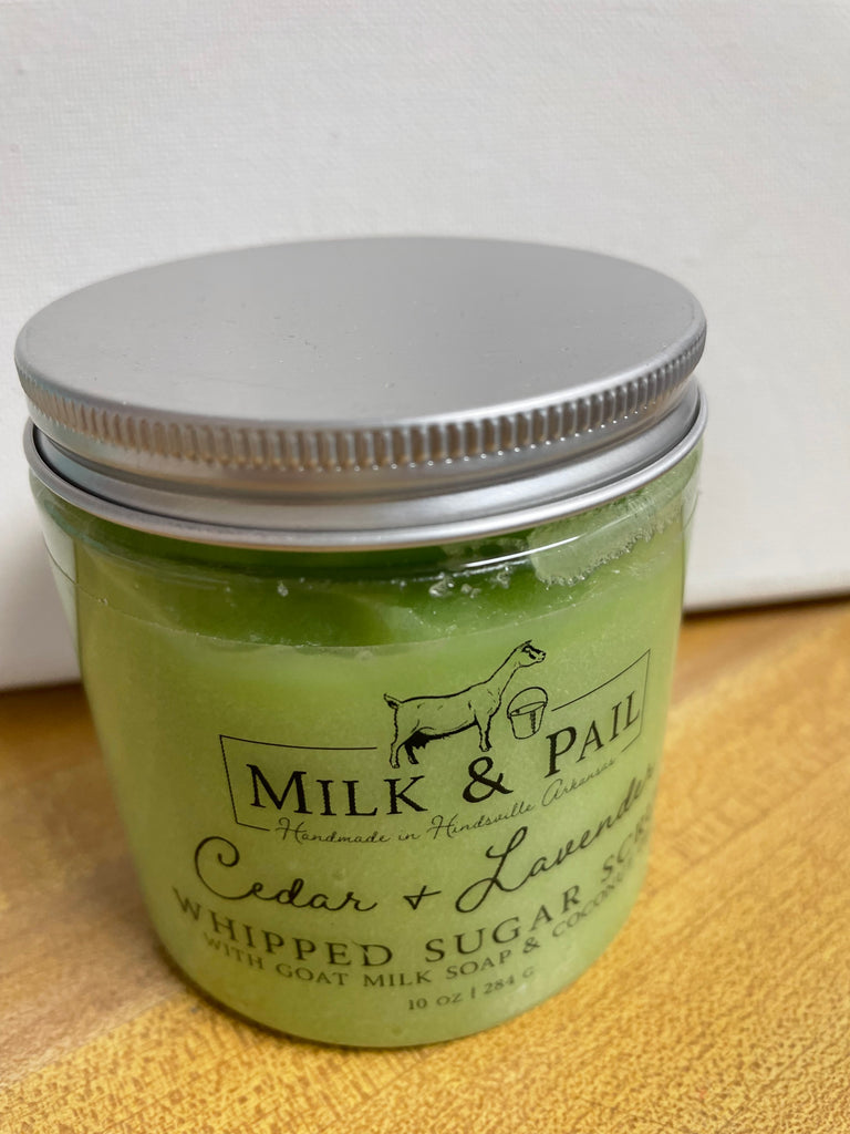 Milk & Pail 10 oz. Whipped Sugar Scrub-Cedar & Lavender