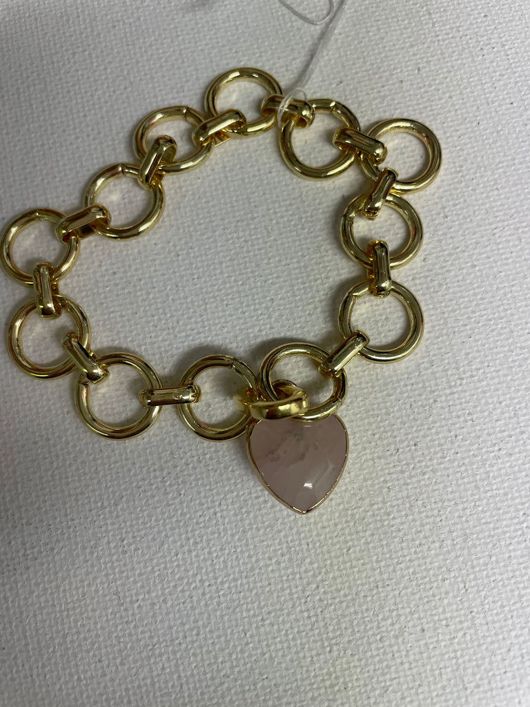 8"Round Loop Bracelet w/heart pendent OhhMy! Gifts and Things, LLC