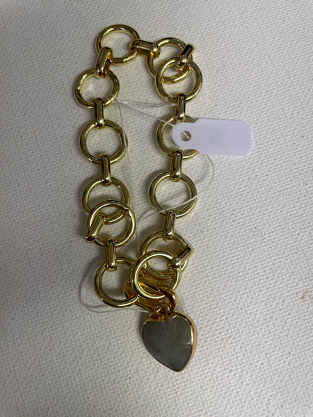 8"Round Loop Bracelet w/heart pendent OhhMy! Gifts and Things, LLC