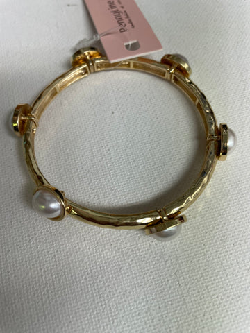 Penny Line gold/pearl Bracelets-thin