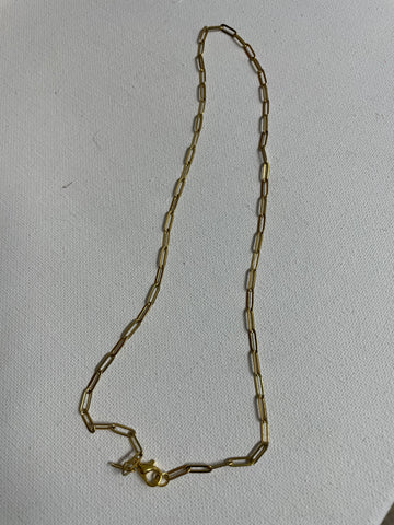 18" Gold Paperclip Necklace