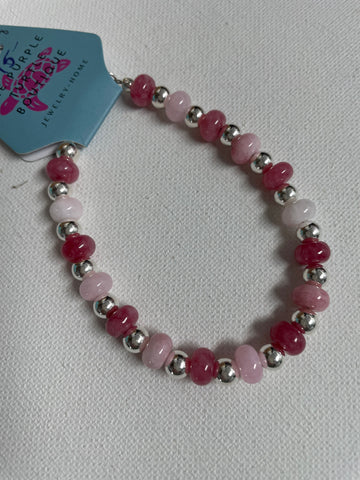 Sterling Pink Stretch Bracelet