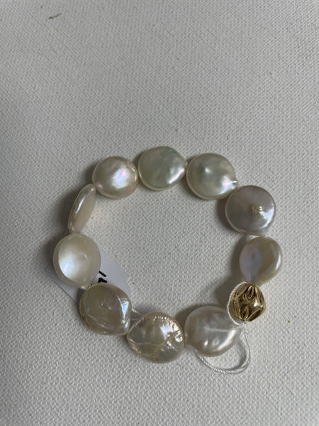 Kids Fresh water Pearl Bracelet-flat 1gold filled