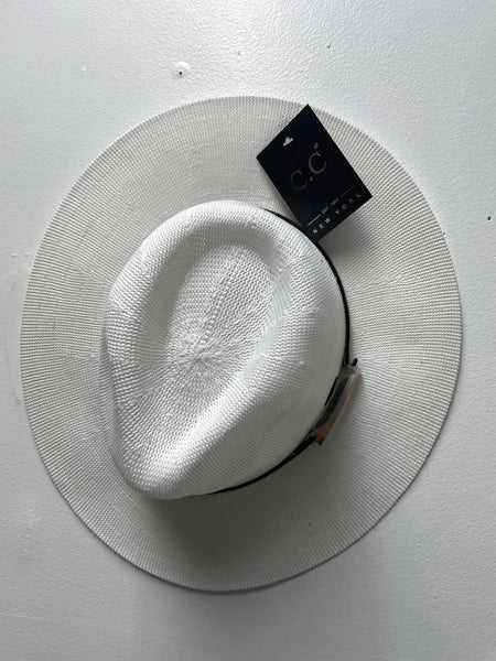 C.C. Panama Hat w/leopard trim OhhMy! Gifts and Things, LLC