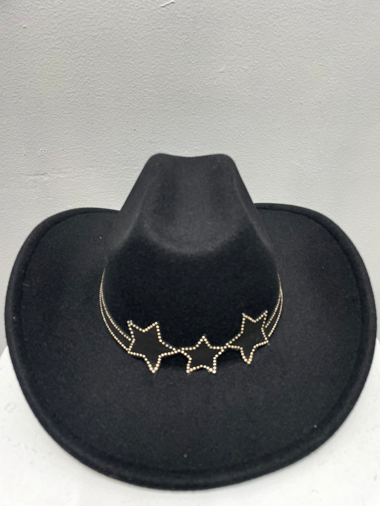 C.C. Cowboy Hats w/stars-black