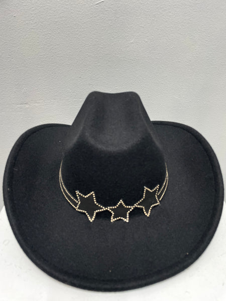 C.C. Cowboy Hats w/stars-black