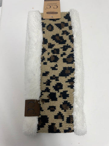 C.C. Head Wrap-leopard white/trim