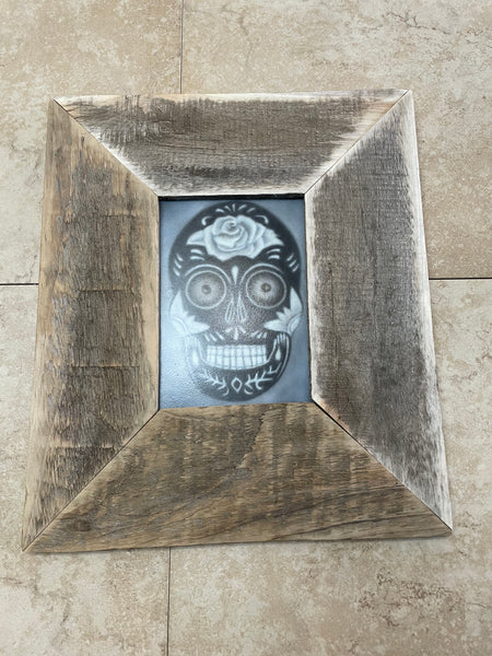Handmade Wood Picture frames w/Air brush picture Rick Dantzler-Sugar /Skull