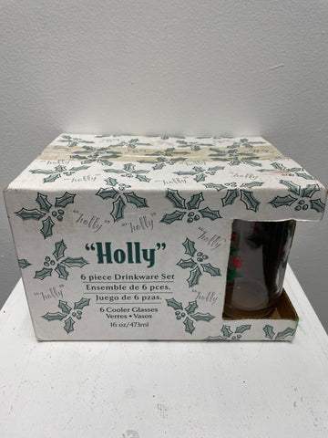 HOLLY 6-piece Christmas drinkware Set