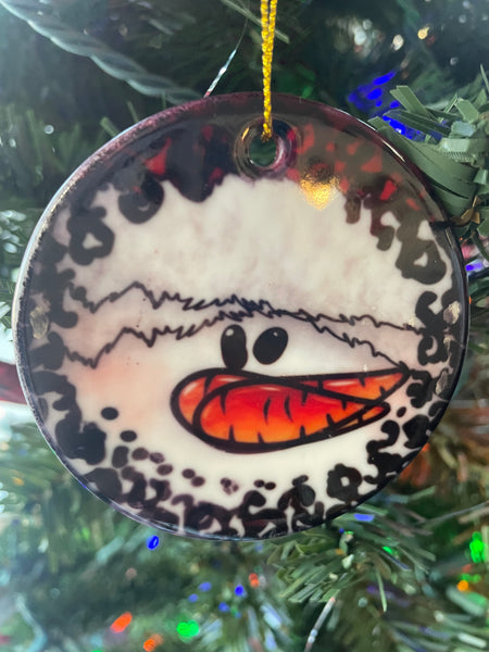 3"round Christmas ceramic Ornaments-snowman