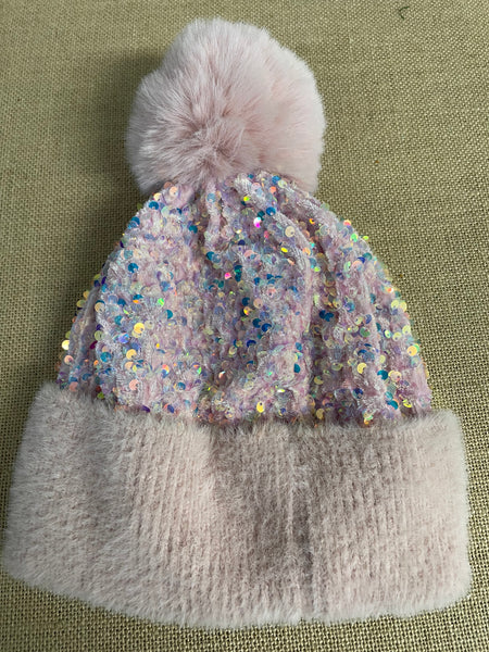 Sequin sparkly Beanies-Pink