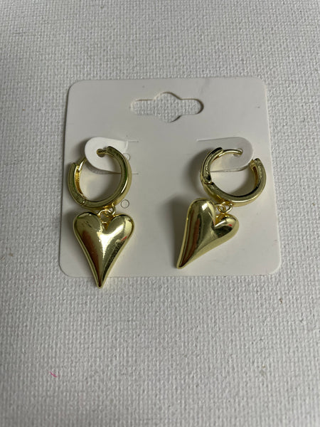 Gold Plated Heart Earrings Amanda Queen