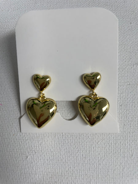 Gold Plated Heart Earrings Amanda Queen