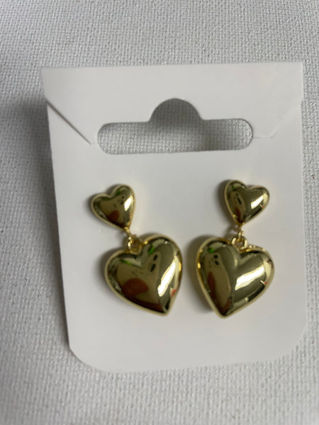 Gold Plated Heart Earrings Amanda Queen