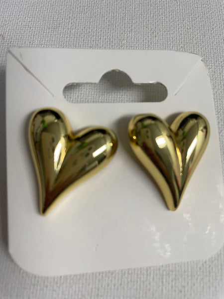 Gold Plated Heart Earrings Amanda Queen