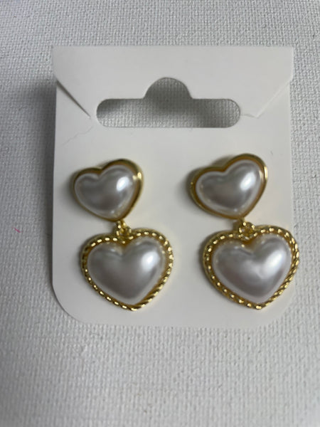 Gold Plated Heart Earrings Amanda Queen