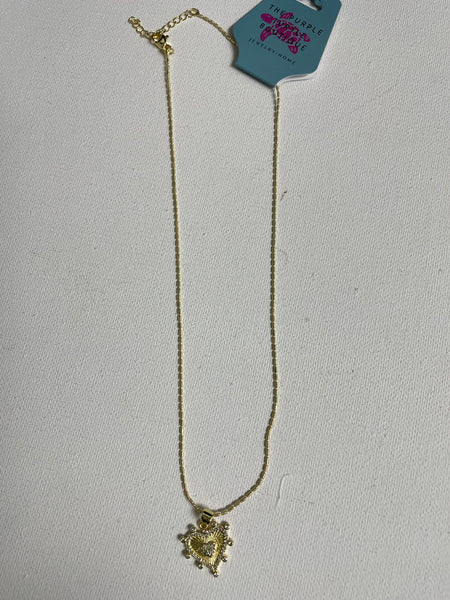 Gold Heart Necklace Amanda Queen