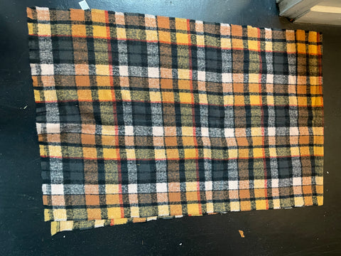 Checkered Brown/black/tan/Rust Flannel Throw