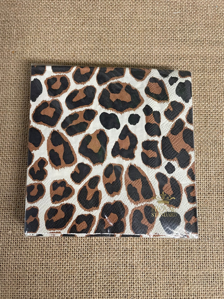 Royal Standard Assorted Cocktail Napkins-brown black white animal print