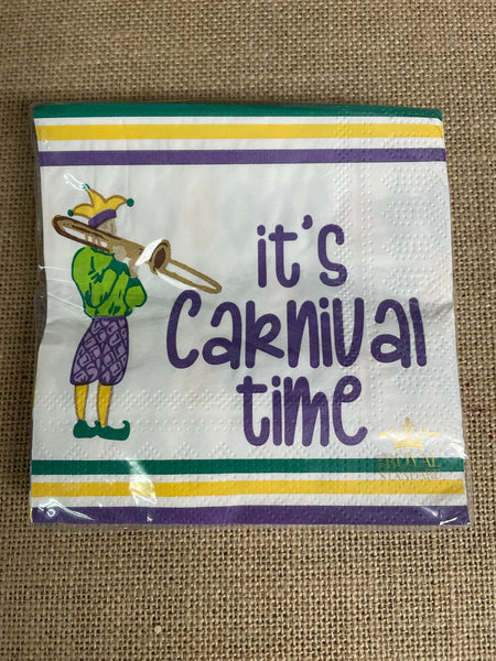 Royal Standard Assorted Cocktail Napkins-it's carnival time Mardi Grau 
