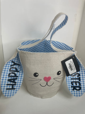 Easter Bunny Basket-blue /natural