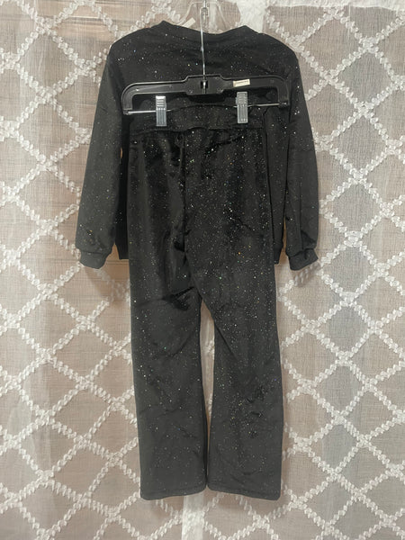 Girls Black & Glitter Pant Set