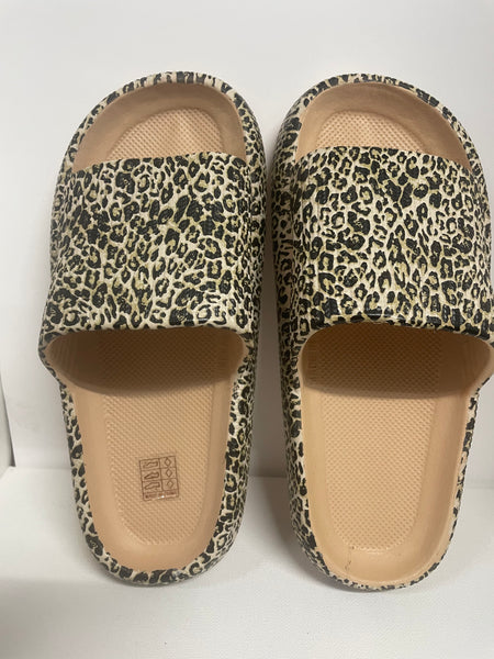 Sponge Flip Flops-Leopard Black tan