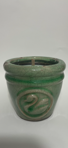 Green candle w/Swan-Lemon Grass