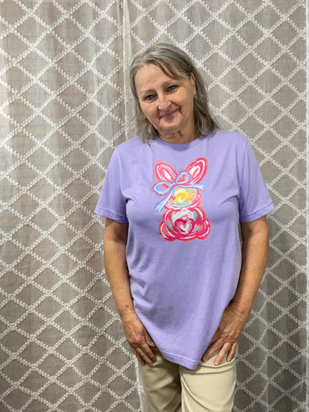 Adult Easter T-Shirts Watercolor w/Bow