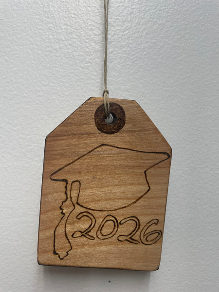 3"x4" 1/2" thick handmade wood Graduation 2026-Cap print OhhMy! Gifts and Things, LLC