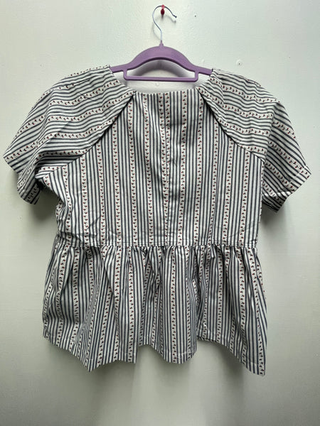 GiGiO Stiped peplum Blouse w/cherries Amanda Queen