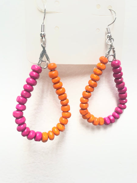 1 1/2"Dangle Silver Beaded Teardrop Earrings OhhMy! Gifts and Things, LLC