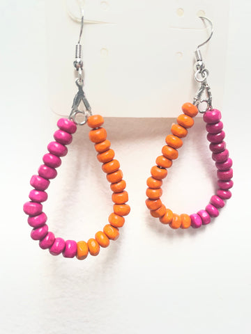 1 1/2"Dangle Silver Beaded Teardrop Earrings OhhMy! Gifts and Things, LLC