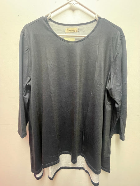 Southern Stitch Large (12-14) Black 3/4 sleeve top w/black/teal paisley Pants OhhMy! Gifts and Things, LLC