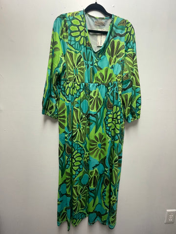 Southern Stitch Large Green & turquoise Long Sleeve Maxi Dress OhhMy! Gifts and Things, LLC