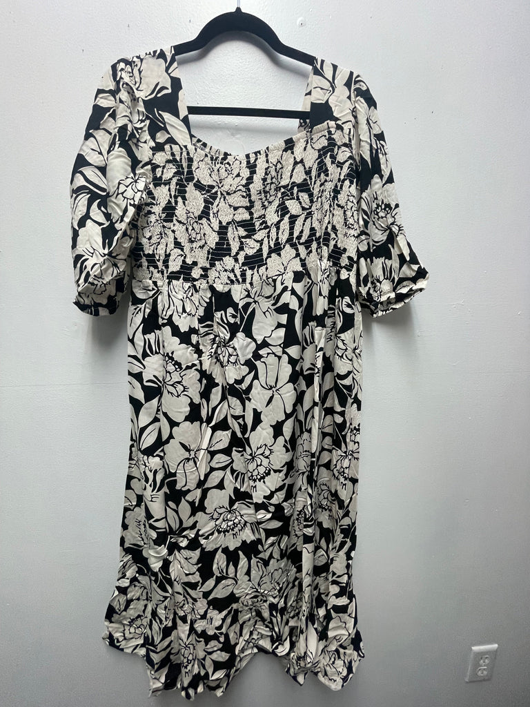 Southern Stitch Black White Floral Maxi Dress Women Long Elegant Casual OhhMy! Gifts and Things, LLC