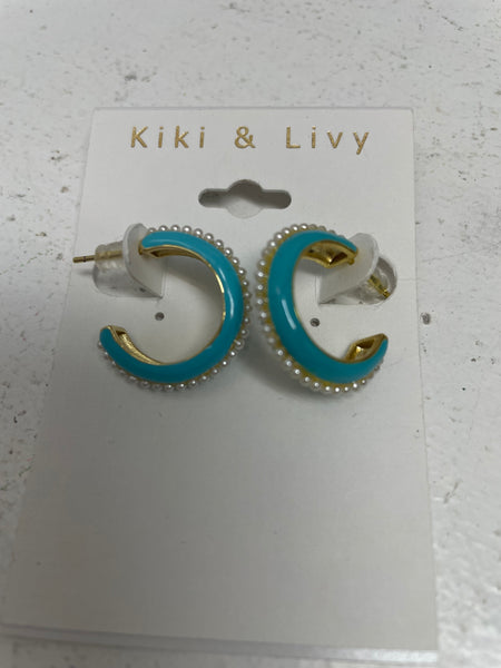 Kiki & Livy Gold w/white bead studs OhhMy! Gifts and Things, LLC
