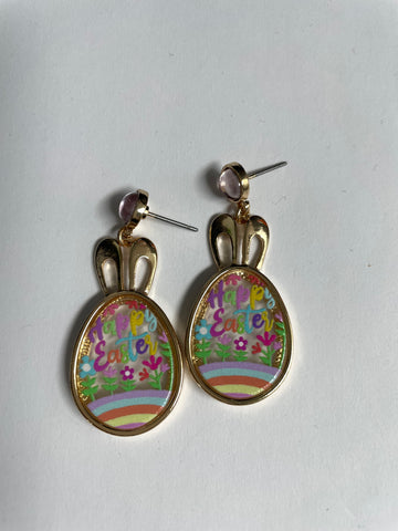 Acrylic Happy Easter Egg w/bunny ears Whitney Wilkins