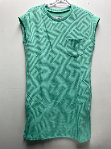 Short sleeve Small Mint green textured Dress w chest pocket Whitney Wilkins
