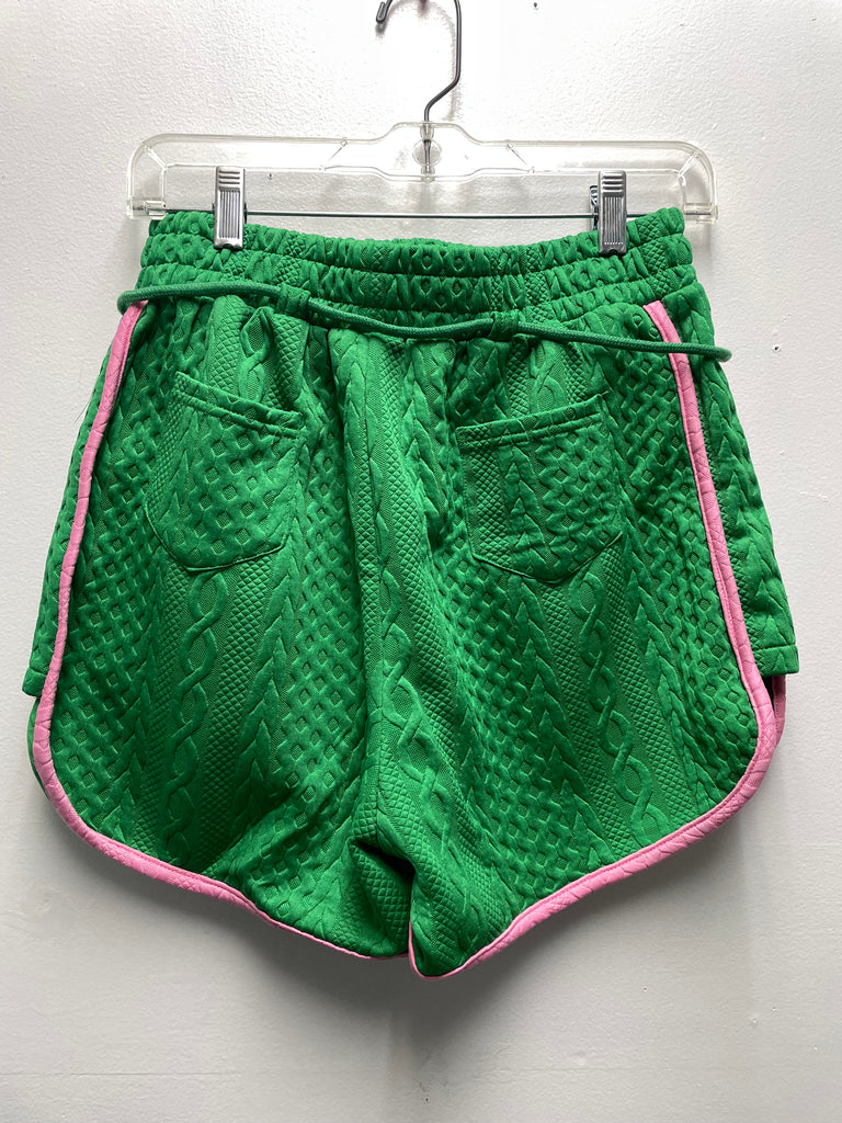 Textured short sleeve green/pink short set Whitney Wilkins