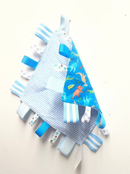 Baby Taggy Blanket 10x10 Handmade Jody Martin