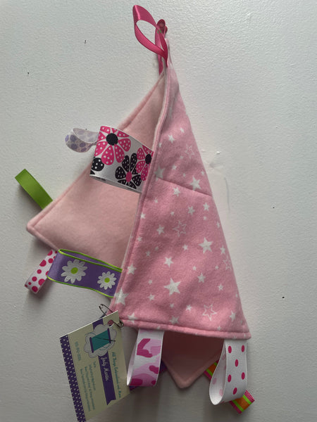 Baby Taggy Blanket 10x10 Handmade Jody Martin