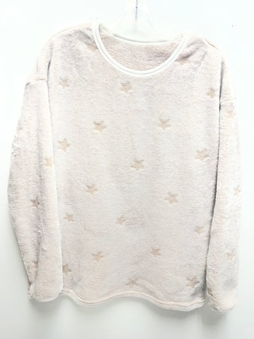 Ivory Plush Loungewear Set with Stars - Cozy Pajamas & Sleepwear Whitney Wilkins