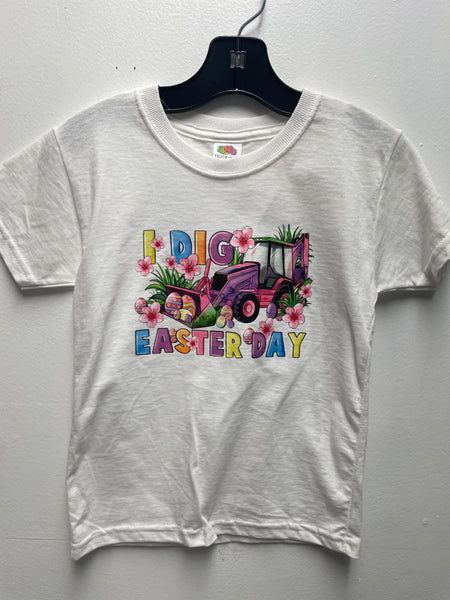 Kids White Short Sleeve Easter T-Shirts Shirley Ollison