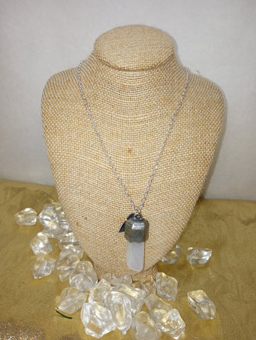 White Stone Crystal Necklace Butterfly