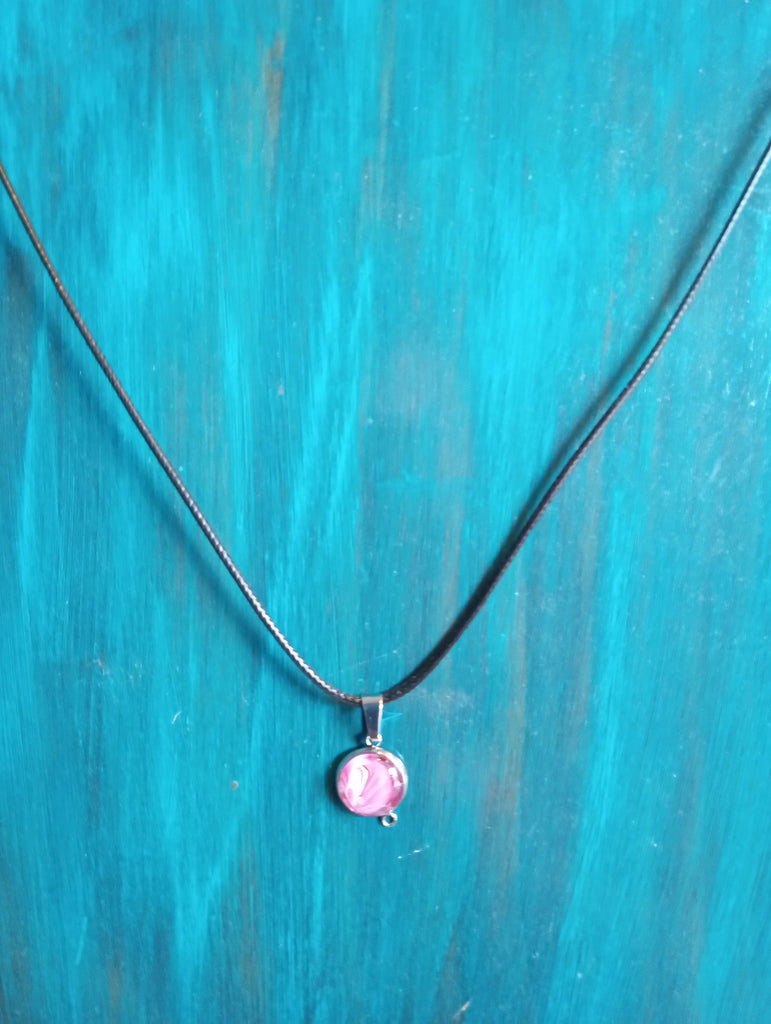 Necklace-Pink Small Round Pendent