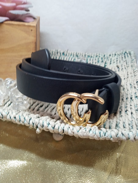 Thin Leather Belts-Black