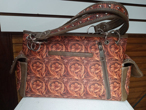 Burnt Orange and Brown Patterned Conceal Carry Purses